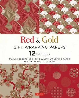 Red and Gold Gift Wrapping Papers - 12 Sheets of High-Quality 18 x 24 inch Wrapping Paper