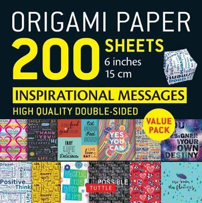 Origami Paper 200 sheets Inspirational Messages 6 inch (15 cm)