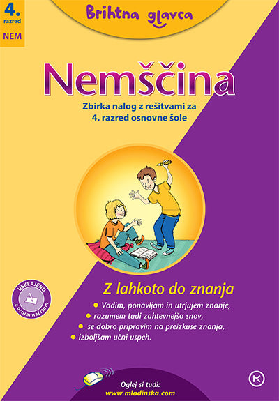 BRIHTNA GLAVCA-NEMŠČINA 4 - ZBIRKA NALOG Z REŠ
