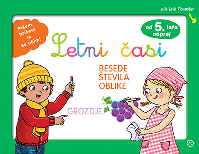 Letni časi - Besede, števila, oblike, kartonka s priloženim flomastrom