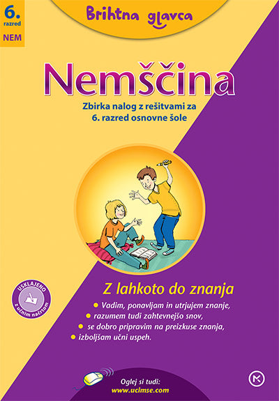 BRIHTNA GLAVCA-NEMŠČINA 6-ZBIRKA NALOG Z REŠ