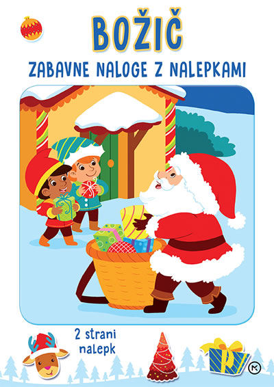 Božič: zabavne naloge z nalepkami (modra)