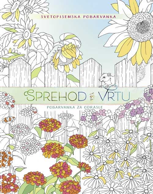 Sprehod po vrtu (pobarvanka za odrasle)