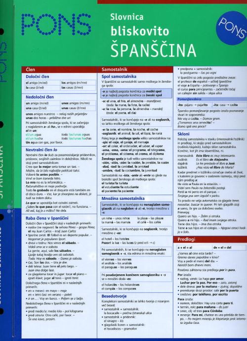 PONS ŠPANSKA SLOVNICA BLISKOVITO