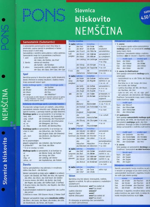 PONS NEMŠKA SLOVNICA BLISKOVITO