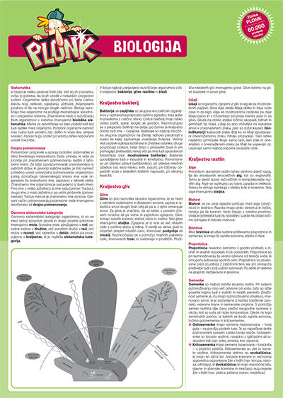 OSNOVNOŠOLSKI PLONK - BIOLOGIJA