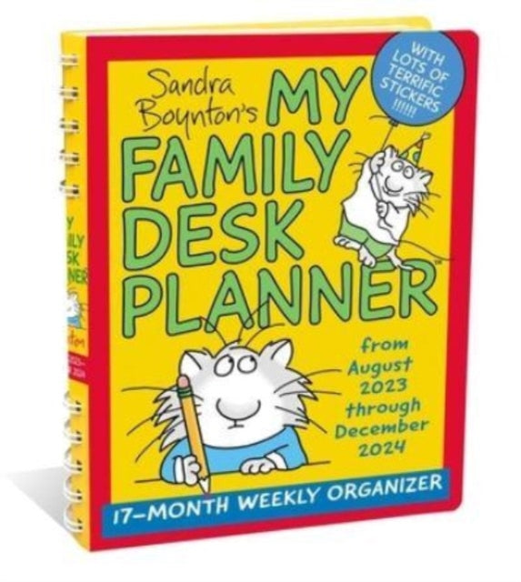 Sandra Boynton's My Family Desk Planner 17-Month 2023-2024 Weekly/Monthly Organizer Calendar