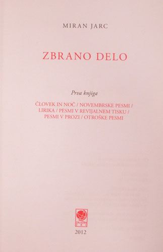 Zbrano delo / Miran Jarc