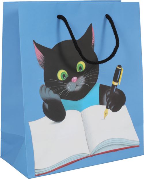 Mala darilna vrečka Maček Muri (modra)