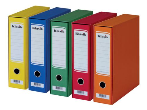 Registrator v škatli Klasik, A4/80mm, zelen