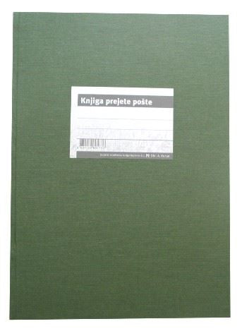 Tiskovina knjiga prejete pošte, A.80 50- listna knjiga A4