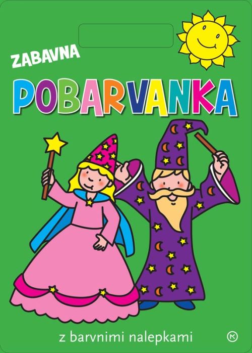 Zabavna pobarvanka z barvnimi nalepkami (zelena)