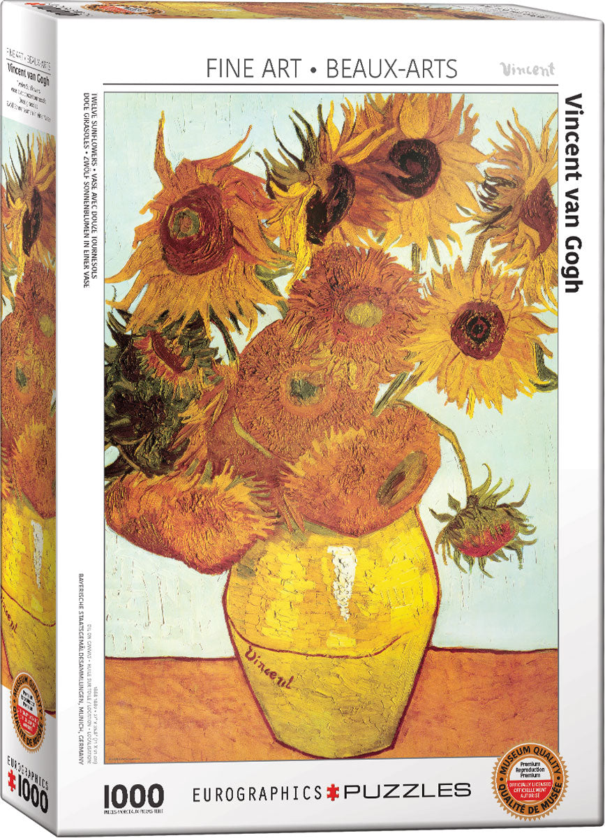 Puzzle Twelve Sunflowers - Van Gogh, 1000 kosov