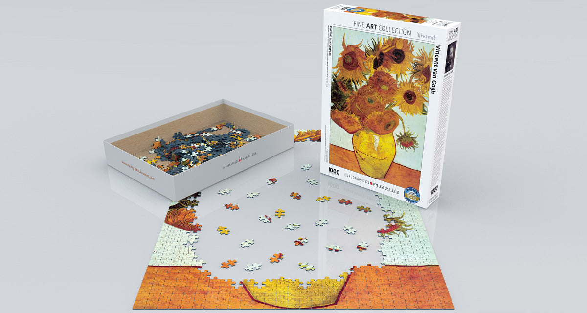 Puzzle Twelve Sunflowers - Van Gogh, 1000 kosov