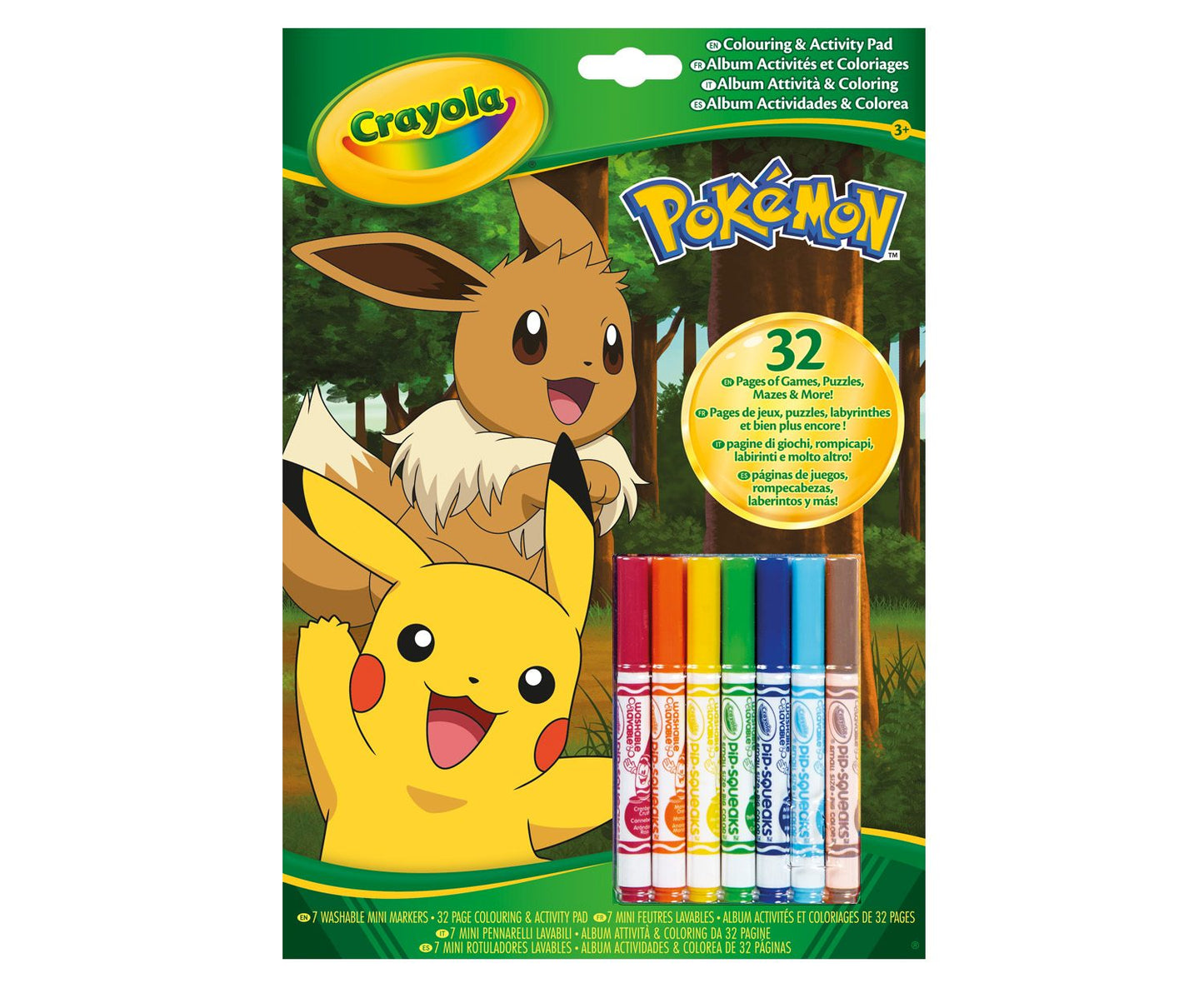 Pobarvanka z nalogami + flomastri Crayola, Pokemon