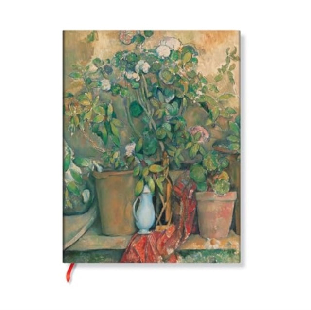 Cezanne’s Terracotta Pots and Flowers Mini Unlined Hardback Journal (Elastic Band Closure)