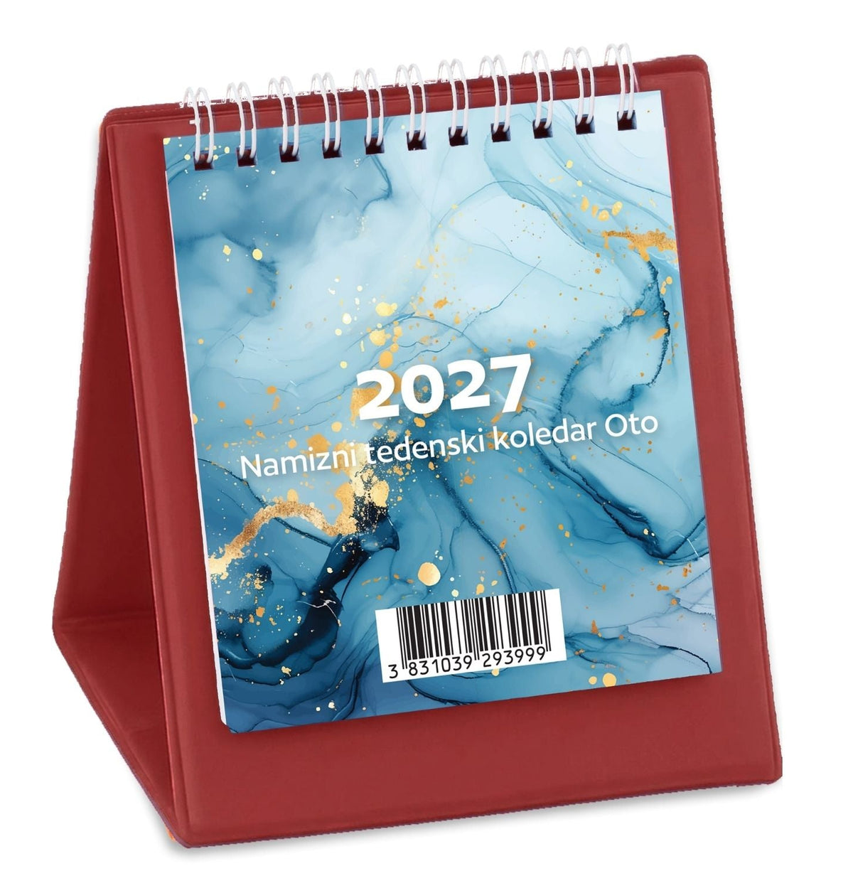 Namizni koledar Oto 2027, rdeč
