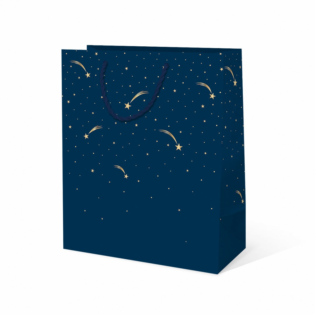 Darilna vrečka A4, ZVEZDICE, modra