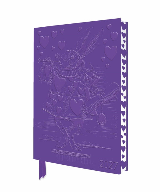 Alice's Adventures in Wonderland: White Rabbit 2027 Artisan Art Vegan Leather Diary Planner - Page to View with Notes