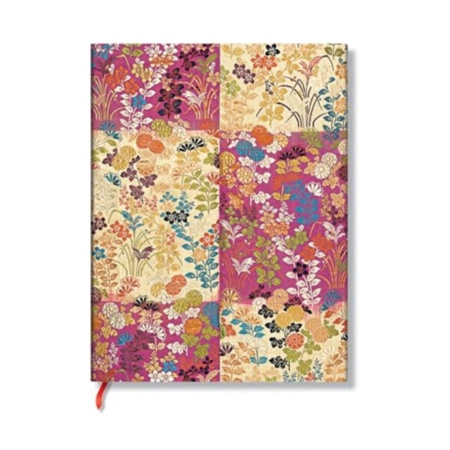 Kara-ori Pink (Japanese Kimono) Midi Unlined Softcover Flexi Journal (Elastic Band Closure)