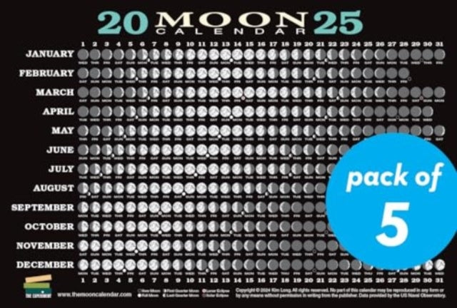 2025 Moon Calendar Card (5 pack)