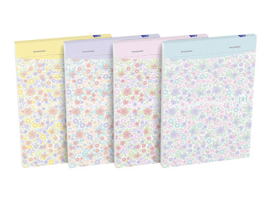 Blok A6 Floral Soft Touch, črtani, 80-listni, sortirane barve
