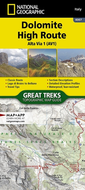 Dolomite High Route Map [Alta Via 1] Map