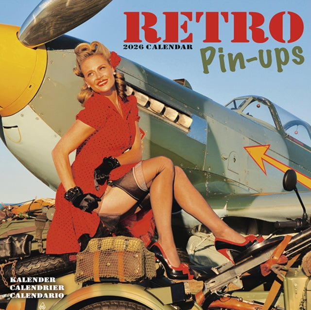 Retro Pin Ups Calendar 2026  Square Sexy Girls Glamour Wall Calendar - 16 Month