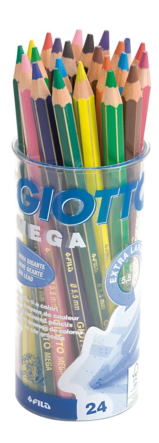 Barvice Giotto Mega 5197 00, debele, v lončku, 24/1