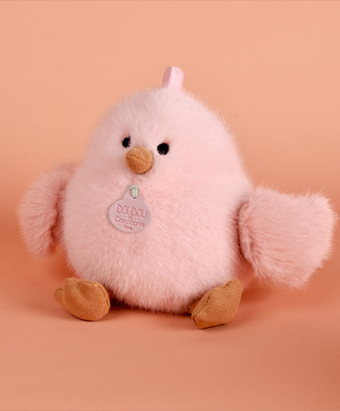 Plišasta igrača Piščanček DouDou, 15 cm, roza