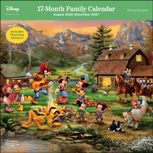 Disney Dreams by Thomas Kinkade 17-Month 2026-2027 Family Wall Calendar