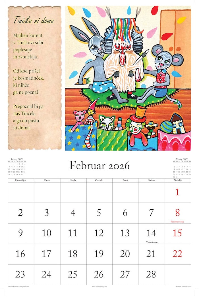 Koledar 2026: Koledar Tinke in Tinčka