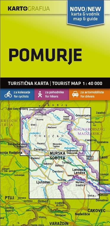 Pomurje 1:40 000, turistična karta z vodnikom