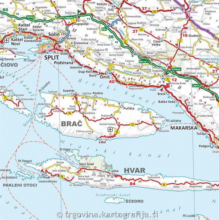 Hrvaška, Slovenija, BIH, Črna Gora 1 : 500.000 (avtokarta, izdaja 2025)