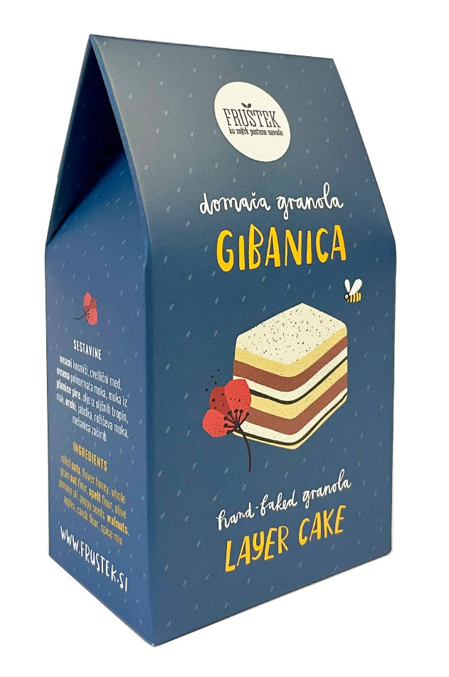Granola Fruštek GIBANICA, mini, 80g, v škatlici