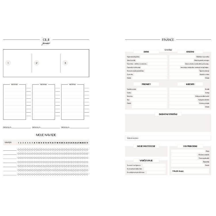 Letni planer 2026, Pure White