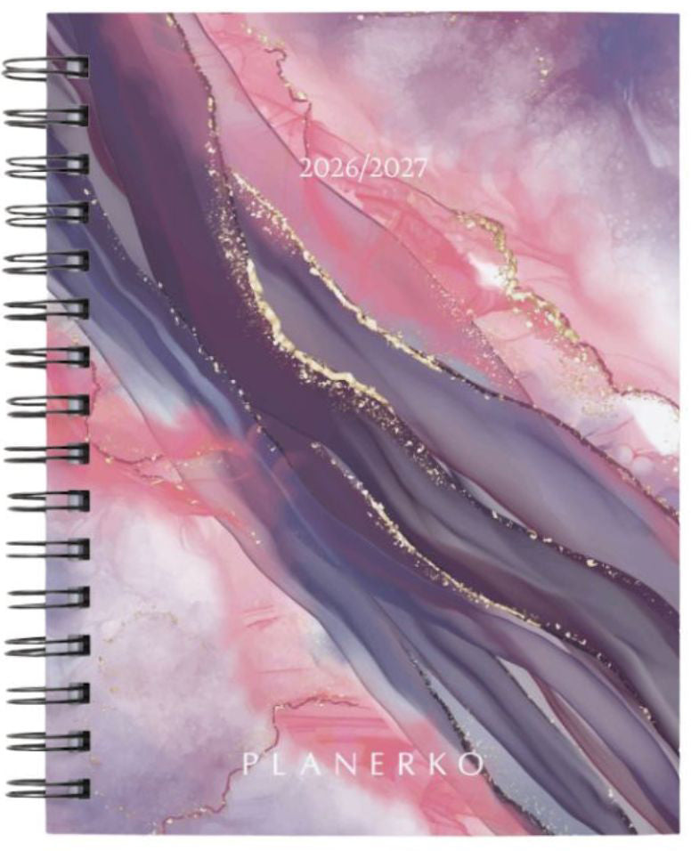 Šolski planer 2026/27, Planerko, Blush Marble
