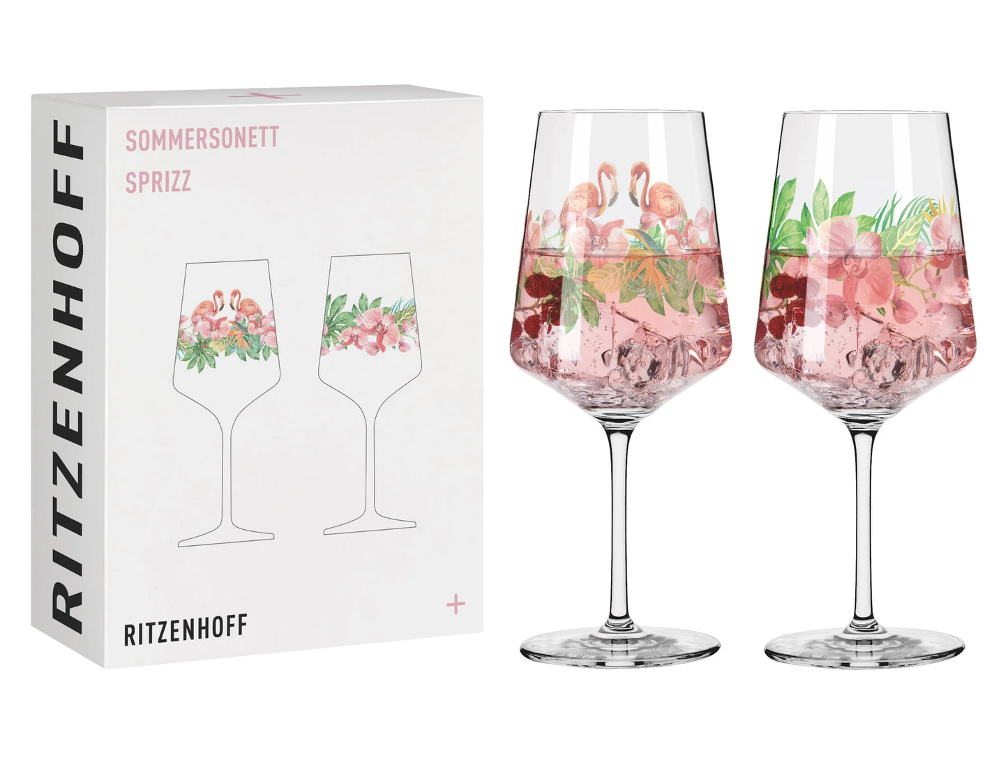 Set kozarcev za gin, 2/1 RITZENHOFF, 544 ml, cvetovi in flamingo