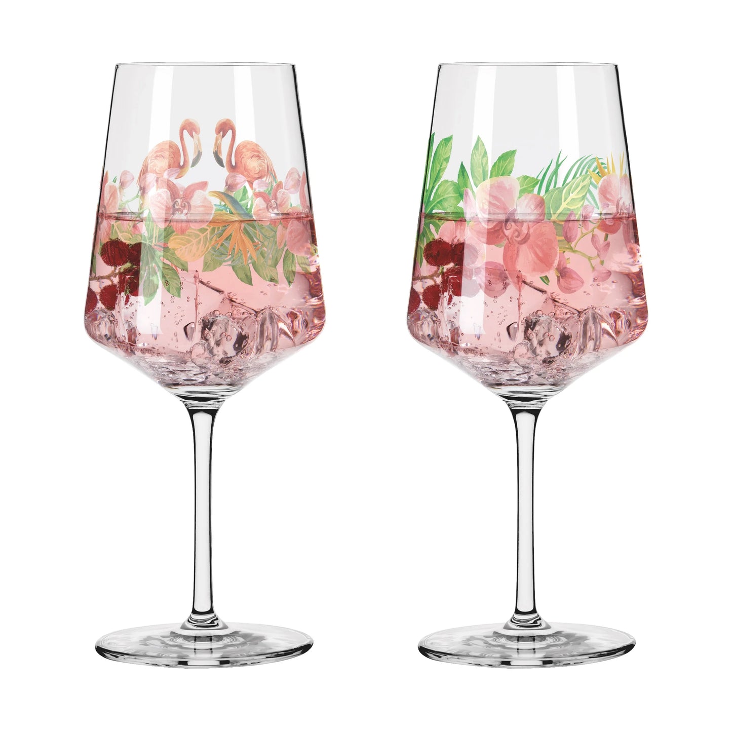 Set kozarcev za gin, 2/1 RITZENHOFF, 544 ml, cvetovi in flamingo