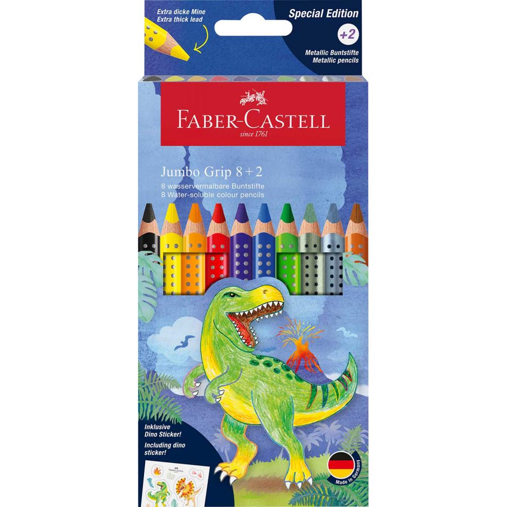 Barvice Faber-Castell Grip Dino, 8+2/1