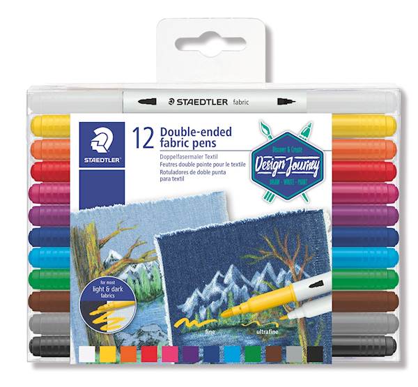 Flomastri Staedtler 3190 TB12 DJ tekstil, obojestranski, 12/1