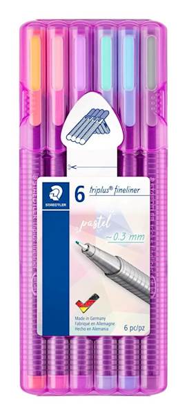 Liner Staedtler 334-SB6 Triplus pastel, 6/1