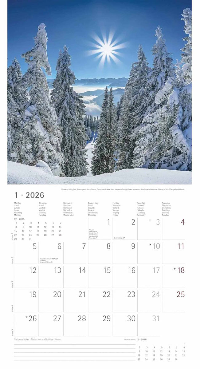 Koledar ALPS 2026, 30x30 cm