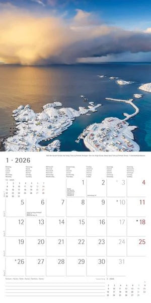 Koledar BY THE SEA 2026, 30x30 cm