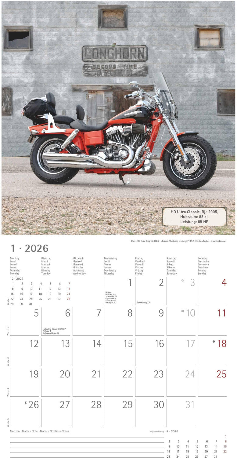 Koledar HARLEYS 2026, 30x30 cm