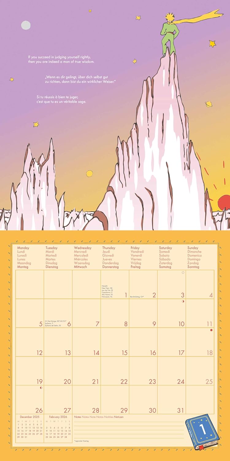 Koledar THE LITTLE PRINCE 2026, 30x30 cm