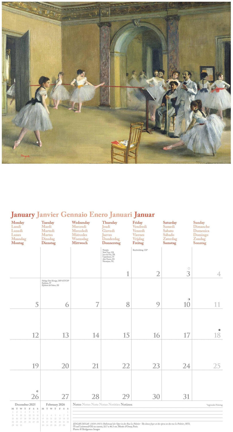 Koledar IMPRESSIONISM 2026, 30x30 cm