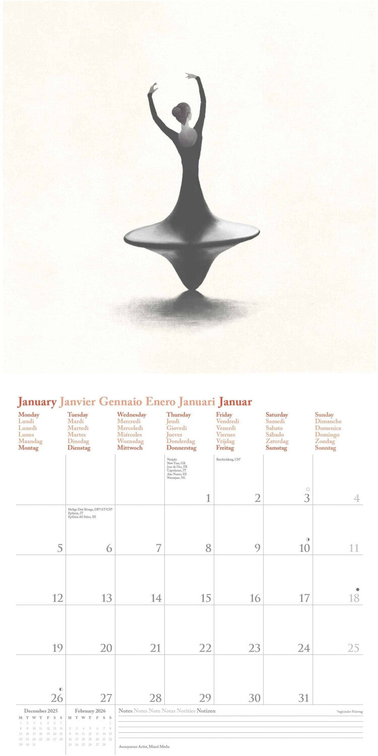 Koledar MODERN SURREALISM 2026, 30x30 cm