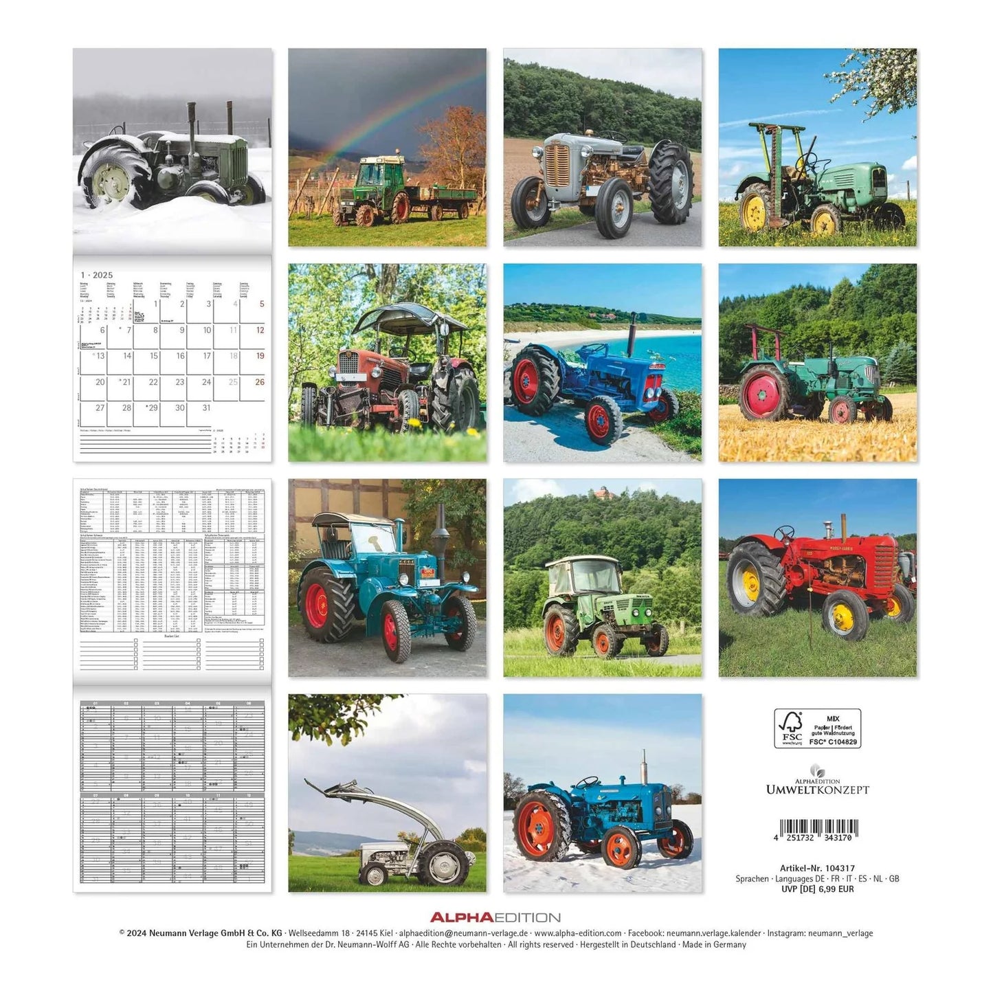 Koledar TRACTORS CLASSICS 2025 30x30 cm