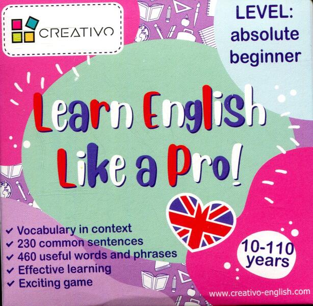 Didaktična igra CREATIVO LEARN ENGLISH LIKE A PRO (absolute beginner)